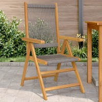  Garden Chairs 2 pcs Grey Solid Wood Acacia and Polypropylene