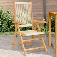  Garden Chairs 2 pcs Beige Solid Wood Acacia and Polypropylene