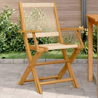  Garden Chairs 2 pcs Beige Solid Wood Acacia and Polypropylene