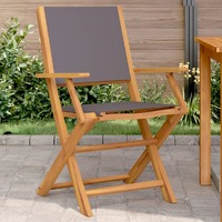  Garden Chairs 2 pcs Anthracite Solid Wood Acacia and Fabric