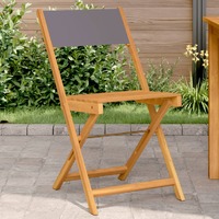  Bistro Chairs 2 pcs Anthracite Solid Wood Acacia and Fabric
