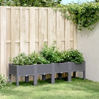  Garden Planter with Legs Blue Grey 160x40x42 cm PP