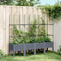  Garden Planter with Trellis Blue Grey 160x40x142.5 cm PP