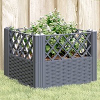 Garden Planter with Pegs Blue Grey 43.5x43.5x43.5 cm PP