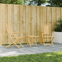  Folding Garden Chairs 2 pcs 53x66x99 cm Bamboo