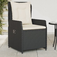  Reclining Garden Chairs 2 pcs Black Poly Rattan