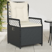  Reclining Garden Chairs 2 pcs Black Poly Rattan