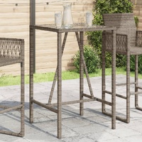  Outdoor Bar Table Grey 70x70x110 cm Poly Rattan