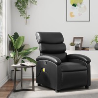  Massage Recliner Chair Black Faux Leather