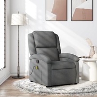  Massage Recliner Chair Dark Grey Fabric