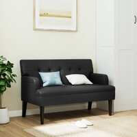  Bench with Backrest Black 112x65.5x75 cm Faux Leather