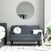  Bench with Backrest Dark Grey 119.5x64.5x75 cm Velvet