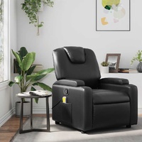 Massage Recliner Chair Black Faux Leather