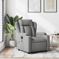  Massage Recliner Chair Light Grey Fabric