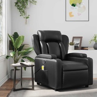  Massage Recliner Chair Black Faux Leather