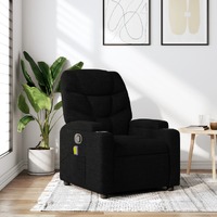  Massage Recliner Chair Black Fabric