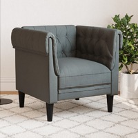  Chesterfield Sofa Chair Dark Grey Fabric