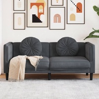  Sofa with Cushions 2-Seater Dark Grey Velvet