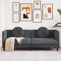  Sofa with Cushions 3-Seater Dark Grey Velvet