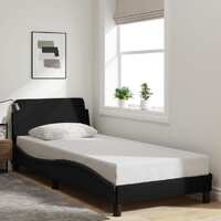  Bed Frame with Headboard without Mattress Black 90x190 cm Fabric