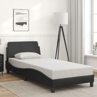  Bed Frame without Mattress Black 90x190 cm Faux Leather