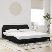  Bed Frame without Mattress Black 183x203 cm King Velvet