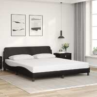  Bed Frame without Mattress Black 183x203 cm King Faux Leather