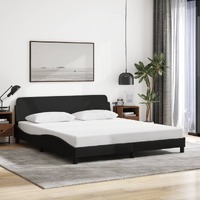  Bed Frame without Mattress Black 152x203 cm Queen Fabric