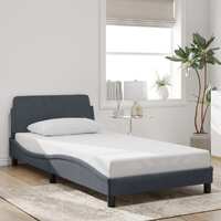 Bed Frame without Mattress Dark Grey 107x203 cm King Single Velvet
