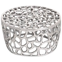  Coffee Table Silver Ø55x31 cm Aluminium