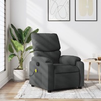  Massage Recliner Chair Dark Grey Fabric
