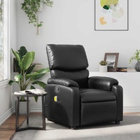  Massage Recliner Chair Black Faux Leather