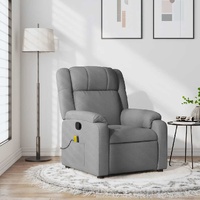  Massage Recliner Chair Light Grey Fabric