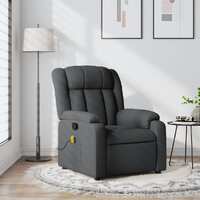  Massage Recliner Chair Dark Grey Fabric