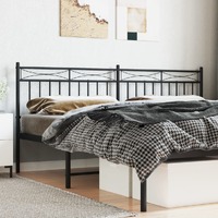  Metal Headboard Black 183 cm King