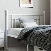  Metal Headboard White 107 cm King Single