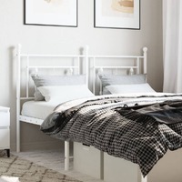  Metal Headboard White 137 cm Double