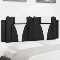  Headboard Cushion Black and White 137 cm Double Faux Leather