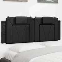  Headboard Cushion Black 152 cm Queen Faux Leather