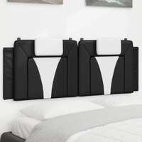  Headboard Cushion Black and White 152 cm Faux Leather