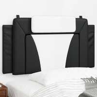  Headboard Cushion Black and White 107 cm Faux Leather