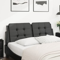  Headboard Cushion Black 137 cm Double Faux Leather