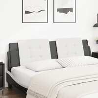  Headboard Cushion White and Black 180 cm Faux Leather