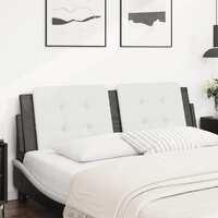  Headboard Cushion White and Black 152 cm Queen Faux Leather