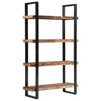  Bookcase 4-Tier 110x40x180 cm Solid Wood Reclaimed and Iron