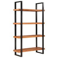  Bookcase 4-Tier 110x40x180 cm Solid Wood Acacia and Iron