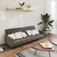  2-Seater Sofa Bed Dark Grey Velvet