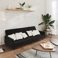  2-Seater Sofa Bed Black Velvet