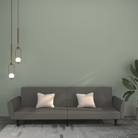  2-Seater Sofa Bed Dark Grey Velvet