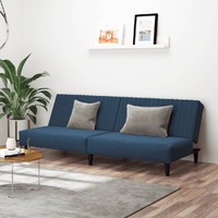 2-Seater Sofa Bed Blue Velvet